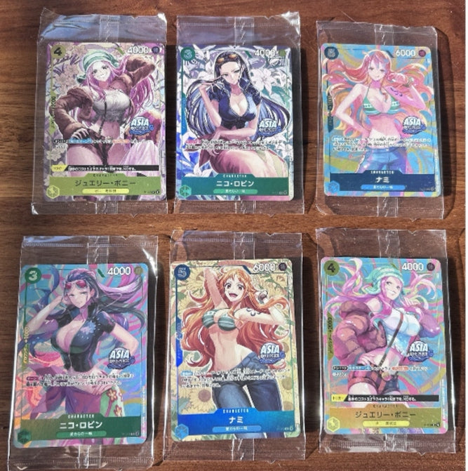 ONE PIECE Card Game Asia Mini-Tin Pack Set Vol. 2 – Complete 6-Type Sealed Japanese Promo Set
