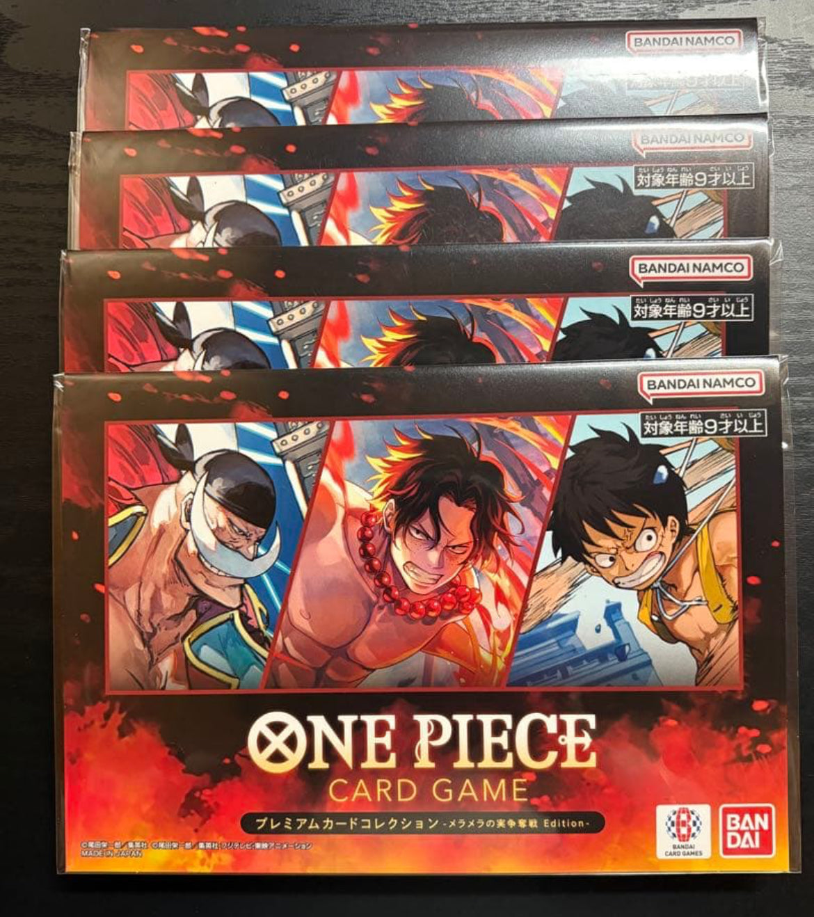 4 Sets ONE PIECE Card Game Premium Card Collection Flame-Flame Fruit Coliseum Edition Promo