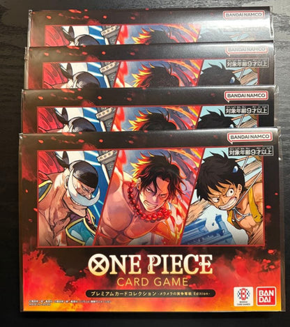 4 Sets ONE PIECE Card Game Premium Card Collection Flame-Flame Fruit Coliseum Edition Promo